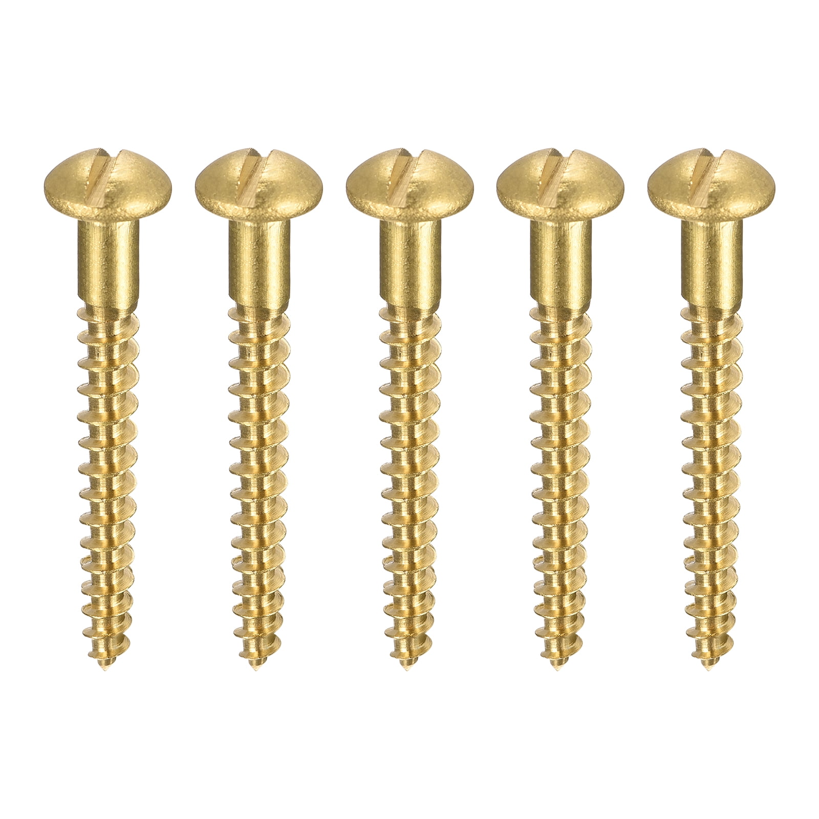 Wood Screws M3.5 x 30mm Slotted Round Head Copper Self-Tapping Screw 150 Pcs