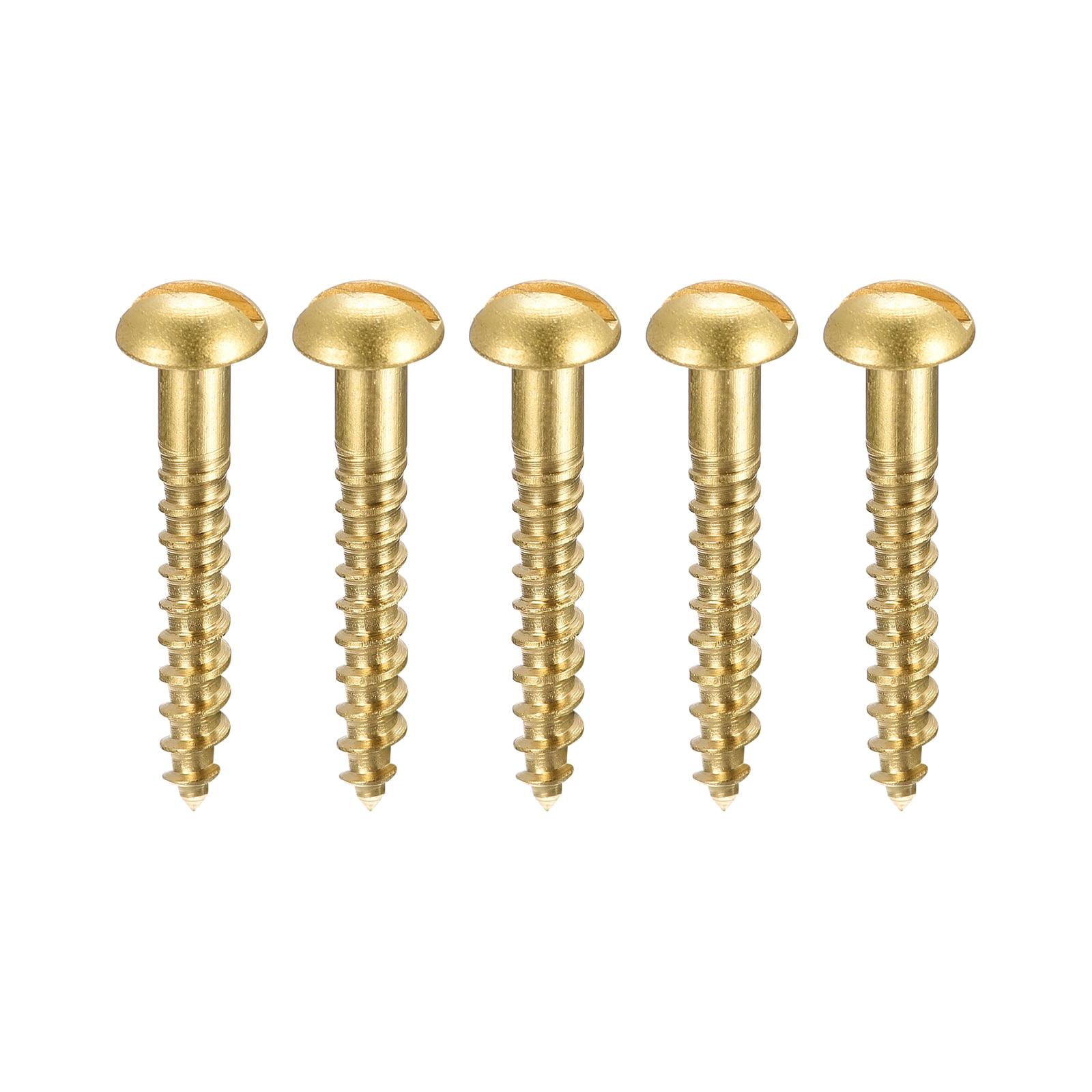 Wood Screws M3 x 20mm Slotted Round Head Copper Self-Tapping Screw 200 Pcs