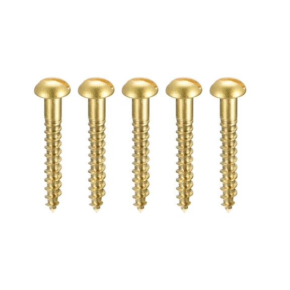 Wood Screws M3 x 25mm Slotted Round Head Copper Self-Tapping Screw 150 Pcs
