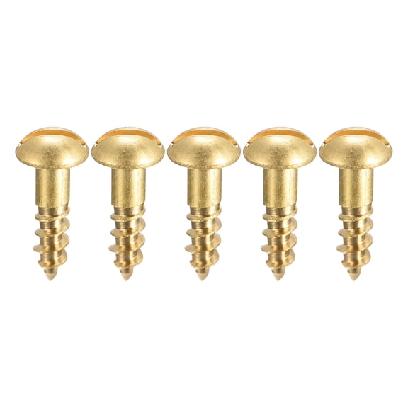 Wood Screws M4 x 12mm Slotted Round Head Copper Self-Tapping Screw 20 Pcs