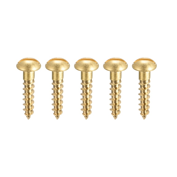 Wood Screws M4 x 16mm Slotted Round Head Copper Self-Tapping Screw 100 Pcs