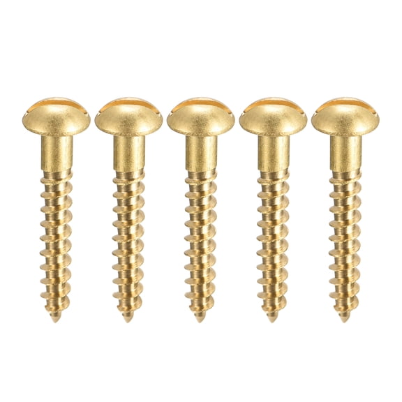 Wood Screws M4 x 25mm Slotted Round Head Copper Self-Tapping Screw 100 Pcs