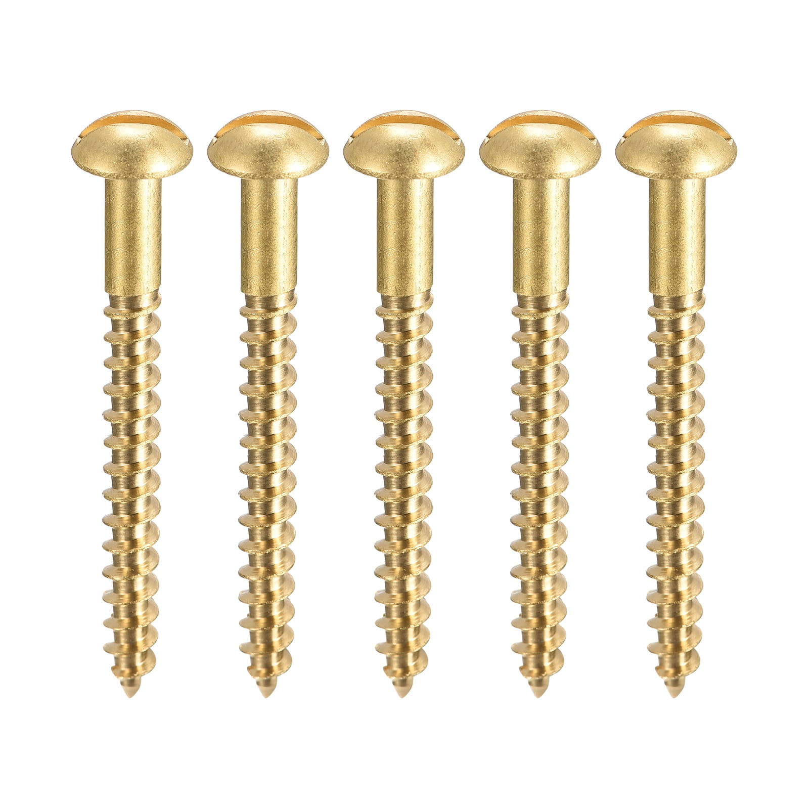 Wood Screws M4 x 40mm Slotted Round Head Copper Self-Tapping Screw 100 Pcs