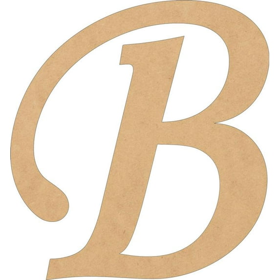 Wood Script Letters, Blank 15'' Monotype Font B, Craft Wall Hanging Shape