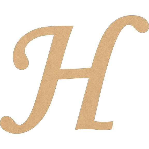 Wood Script Letters, Blank 6'' Monotype Font H, Craft Wall Hanging Shape