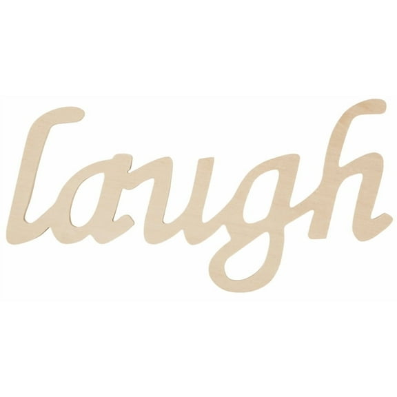 Wood Script Words-Laugh 3"X7"