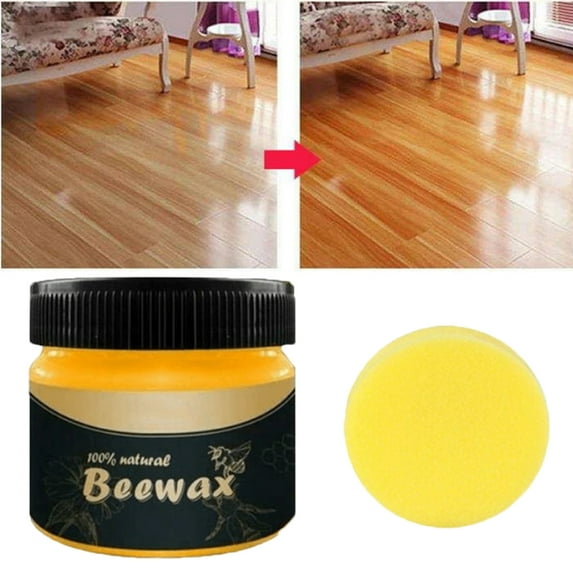 Wood Seasoning Beewax, 2025 Natural Traditional Beeswax Polish Wood Furniture Cleaner for Wood Furnitures and Floors for Furniture to Beautify & Protect
