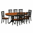 thumbnail image 1 of Wood Seat Dining Room Set - Table with 8 Wooden Chair, Black & Cherry - 9 Piece, 1 of 1