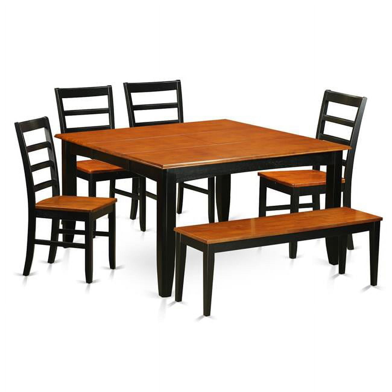 Wood Seat Dining Room Set with Kitchen Tables & 4 Chairs Plus Bench