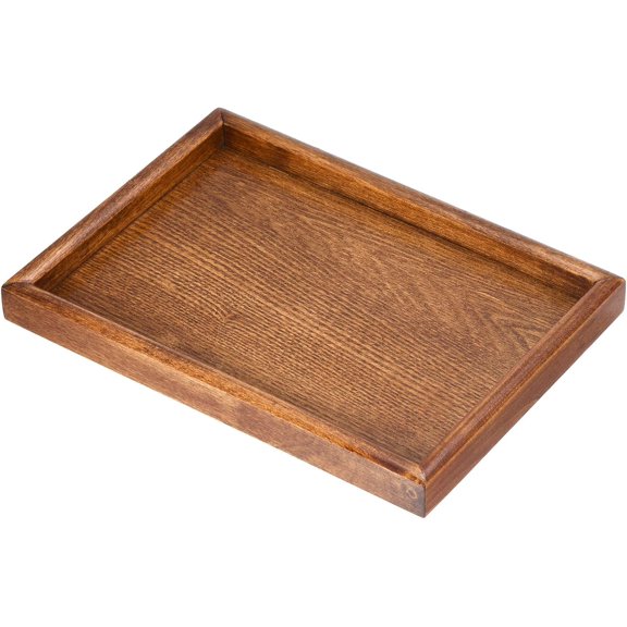 Wood Serving Tray 10x7 Inch Outer Base, Rectangular Decorative Platter for Home Decor Kitchen Table Candle Holder, Brown