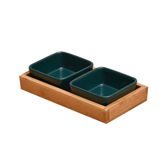Wood Serving Tray And Pinch Bowls Set,Divided Serving Tray Ramekins Reusable For Dessert Nut Fruit Party-I