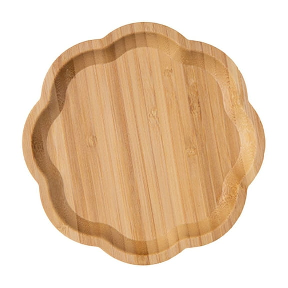 Wood Serving Tray, Flower Shaped Dessert Plate, Food Tray, Wood Appetizer Plate for Steak Fish Seafood Cooking Baking