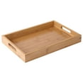 thumbnail image 1 of Wood Serving Tray with Handles, Large Wooden Tray, Decorative Serving Platter, for Breakfast in Bed, Lunch, Dinner, Appetizers, Patio, Ottoman, Coffee Table, BBQ, Party, 1 of 9