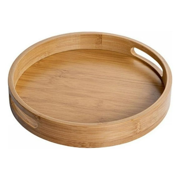Wood Serving Tray Japanese Style Round Turntable 10" Inches