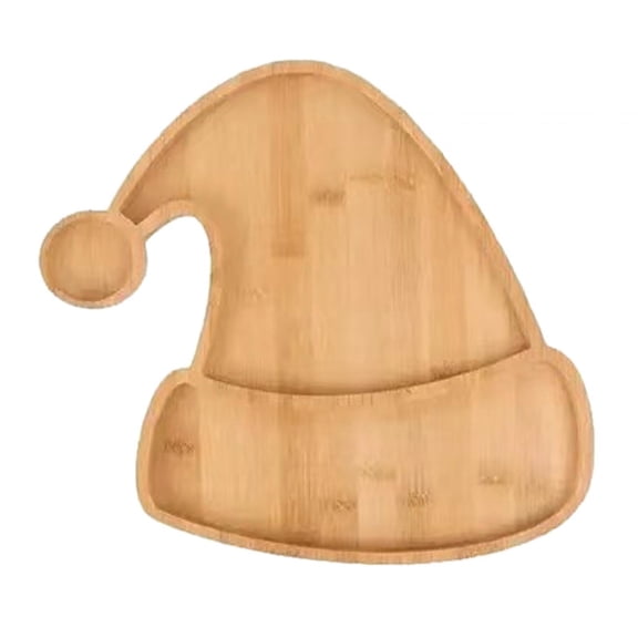 Wood Serving Tray Kitchen Platter Xmas Decor Festivals for Cheese Cookie Sandwich Dessert Christmas Decorative Plate Ornament Hat