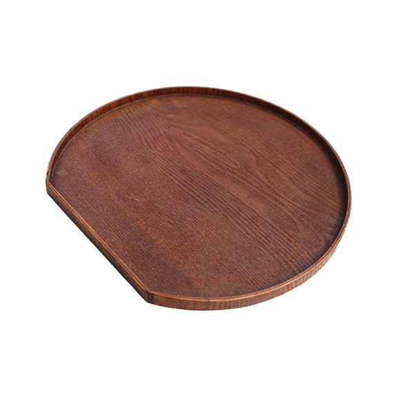 Wood Serving Tray Round Modern Breakfast Tray for Bathroom Centerpiece Decor 36cmx33cm