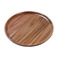 thumbnail image 1 of Wood Serving Tray, Round Solid Wood Serving Platter, Decorative Wooden Tray with Raised Rim for Tea, Snacks, and Home Decor, Natural Wood Finish for Kitchen, Living Room, and Entryway, 1 of 9