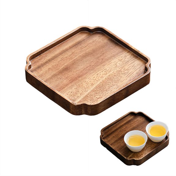 Wood Serving Tray Wooden Decorative Coffee Tea Platter