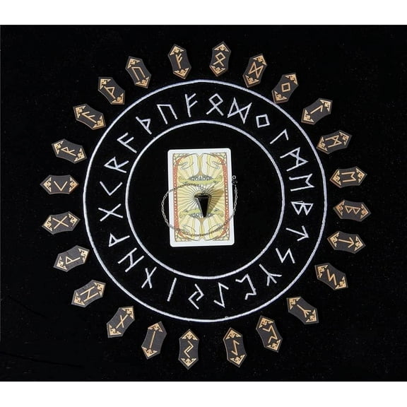 Wood Set Handmade Wooden Divination Tool with Cloth Dedicated Storage Bag Casting Supplies