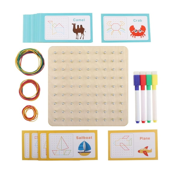 Wood Set with 30 Pattern Cards for Children Toddlers 3 4 5 Year Old
