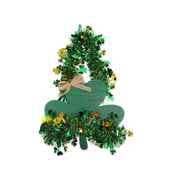 Wood Shamrocks Door Sign Wall Hanging for Patrick's Day Festival Mantel Tree Display Decoration