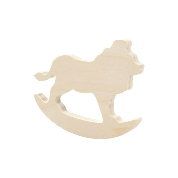 Wood Shape Rocking Lion 6x5"