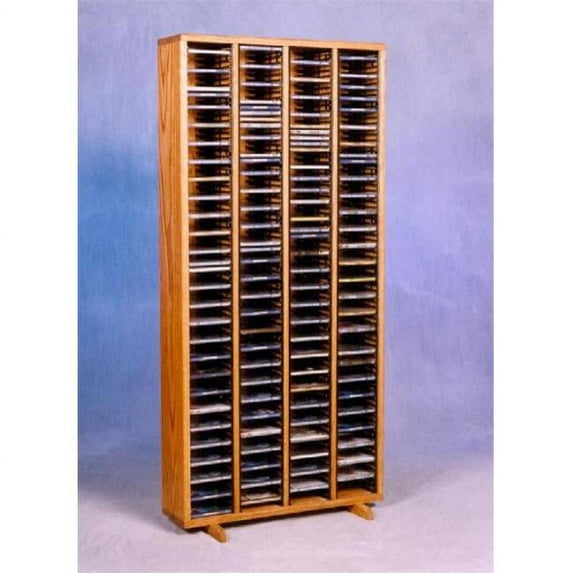 Wood Shed 409-4 Solid Oak Tower for CDs - Individual Locking Slots