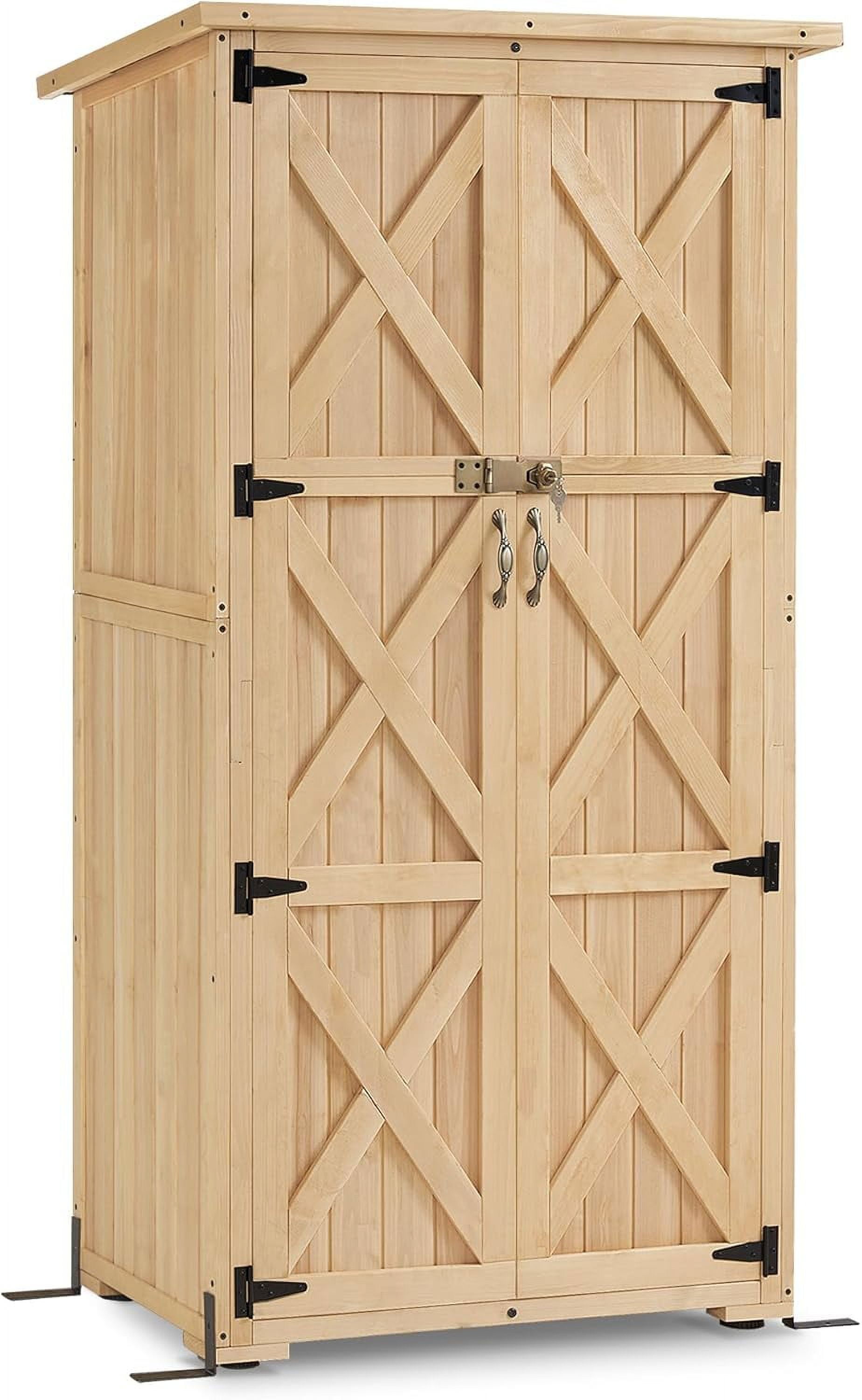 Wood Sheds & Outdoor Storage, Garden Tool Shed with Lock, Wooden