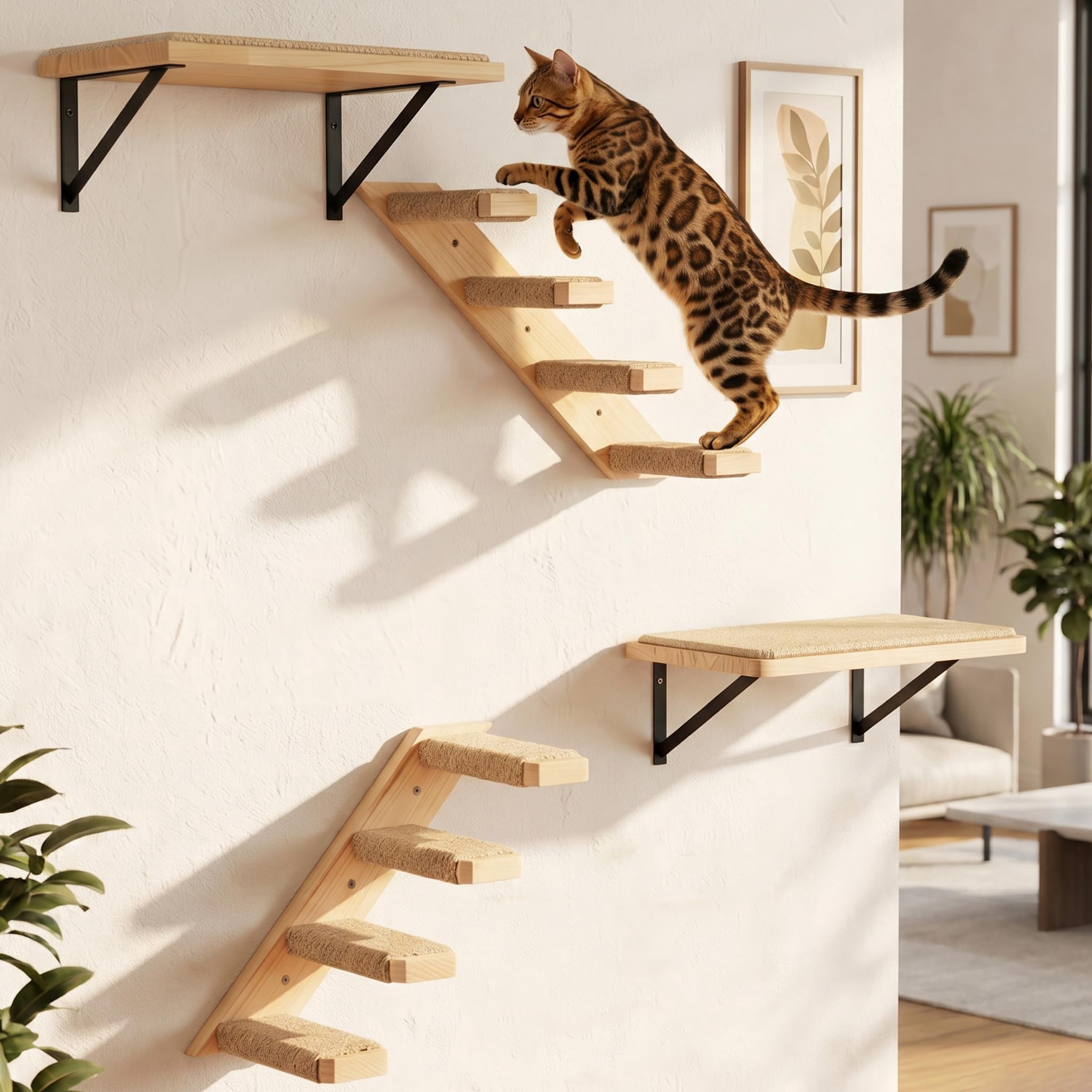 Wood Shelf Combo A (4 Pieces) Cat Perch Wall Mounted Playground