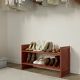 thumbnail image 1 of Wood Shoe Storage Rack Red Mahogany Finish, 1 of 5
