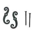 thumbnail image 1 of Wood Shutter Hardware 30-14-88254PC Scroll Dog with Lag Bolt Powder Coated, Black - Set of 2, 1 of 1