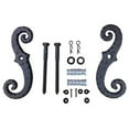 thumbnail image 1 of Wood Shutter Hardware 30-14-88280R Scroll Dog with Lag Bolt Powder Coated Value Pack, Black, 1 of 1