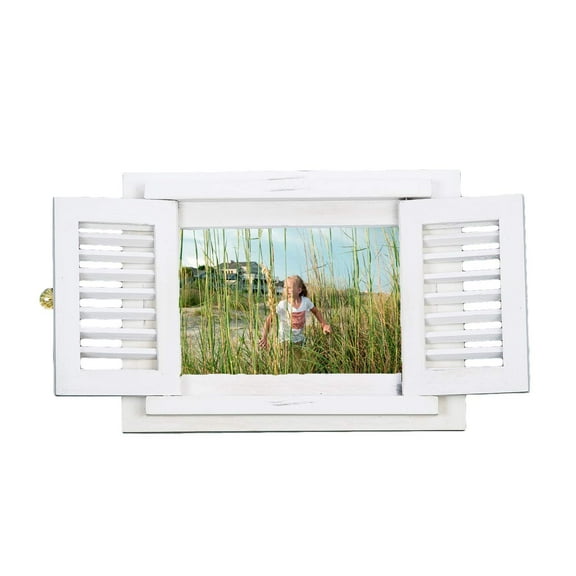 Wood Shutter Photo Frame, Holds a Single 5 Inch X 7 Inch Photo