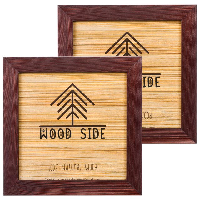 Wood Side Rustic Wooden Square Picture Frames 8x8 Set of 2100percent