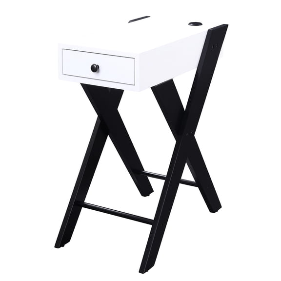 Wood Side Table with Drawer and Dual USB / Functional for Sofa or Bed