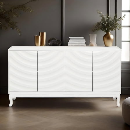 Wood Sideboard for Entryway and Living Room, White