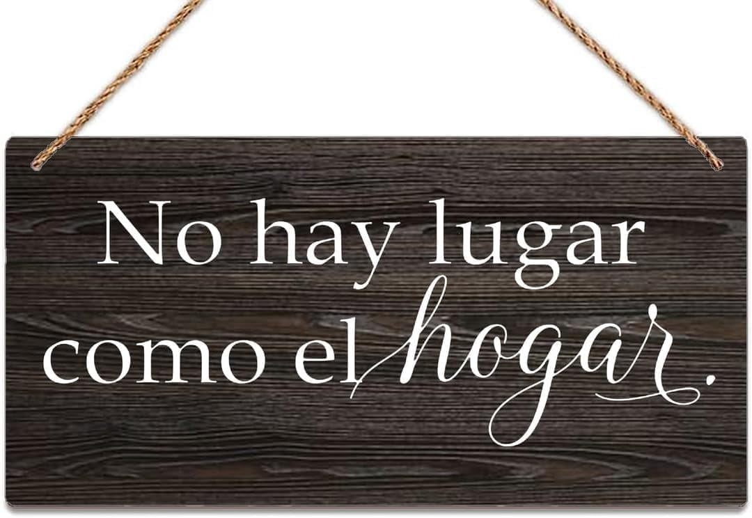 Spanish Sign Posts Wood Sign 10x5 Inch Wooden Sign Room Decorations Spanish Saying Sign ...
