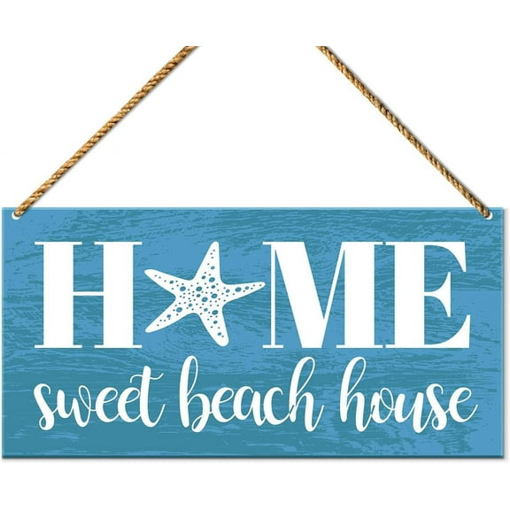 Wood Sign 5x10 Inch Beach Wood Sign Decor Summer Bathroom Home Beach House Wall Decoration Bedroom Living Room Door Decor Farmhouse Hanging Sign Decorations Sweet Beach House Gift For Women Men
