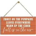 thumbnail image 1 of Wood Sign 5x10 Inch Fall Decor Wood Hanging Wood Plaque Wooden Wall Art Decor Farmhouse Autumn Wooden Home Decor Fall Door Decor Living Room Decor Fall Decor For Home Fall Is In The Air Sign, 1 of 6