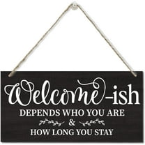 Wood Sign 5x10 Inch Funny Welcome Ish Hanging Wooden Plaque Decor Sign Outdoor Welcome Sign For Front Door Wood Plaque Country Wall Decor Sign Gift Rustic Farmhouse Wall Decor For Porch Decor