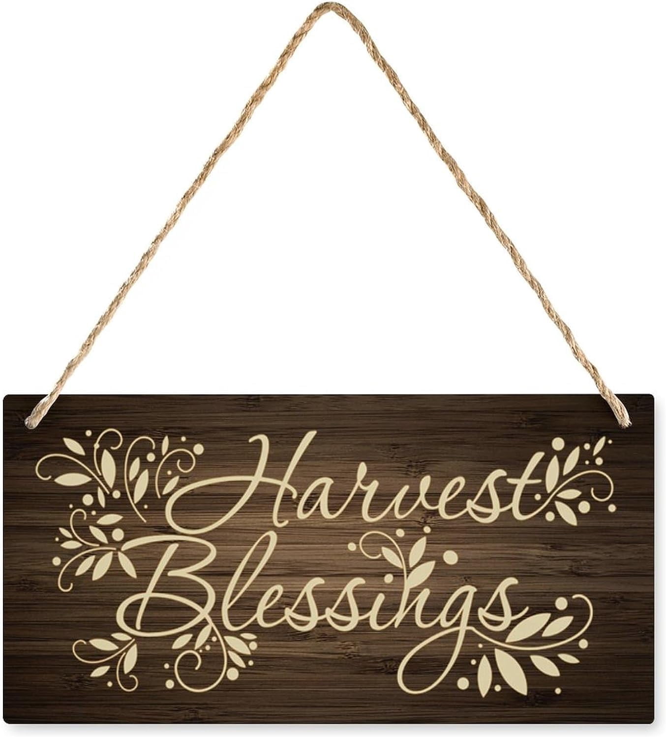 Plaque Murale Décorative Harvest Blessings 33x24cm – Nouvelle Maison, Thème Béni, Tons Neutres