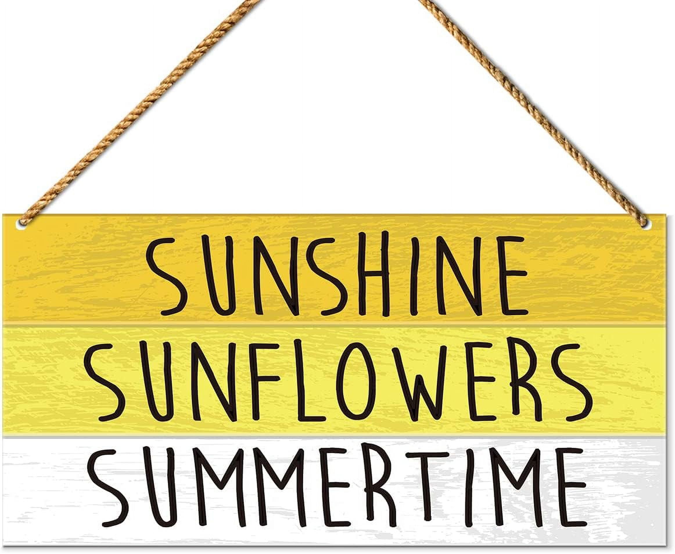 Wood Sign 5x10 Inch Hello Summer Sign Decor For Front Door Sunshine ...