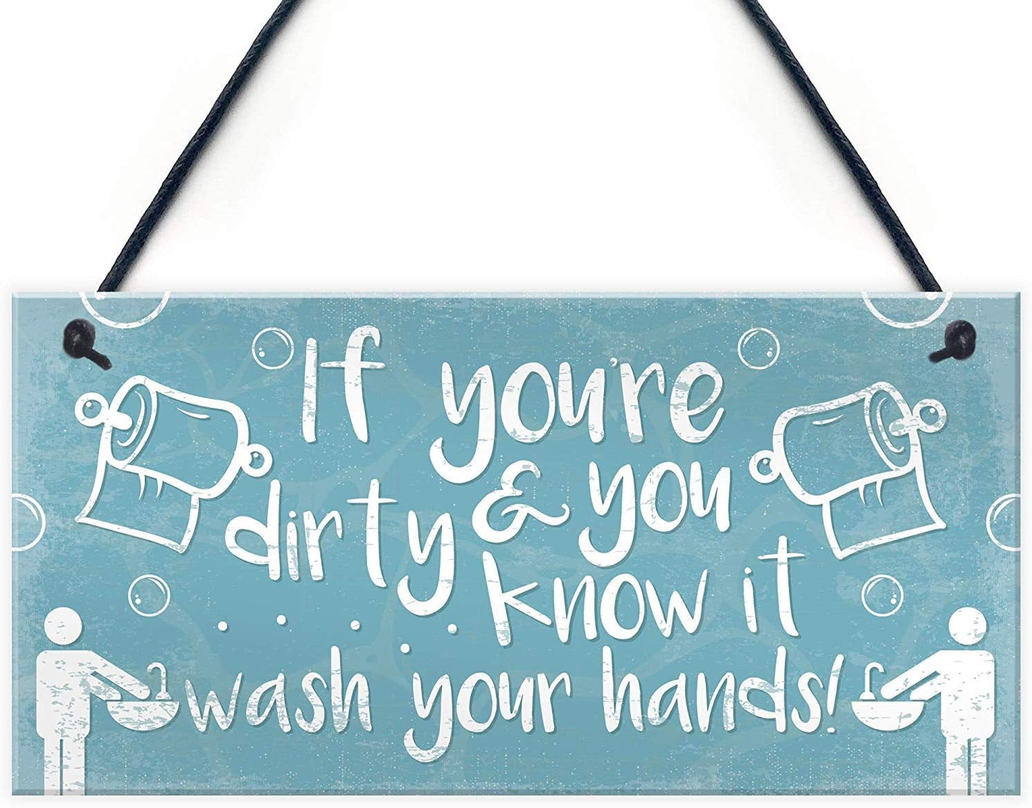 Near String. Sign Wood Sign 5x10 Inch Nautical Bathroom Wood Signs If You'Re Dirty And ...