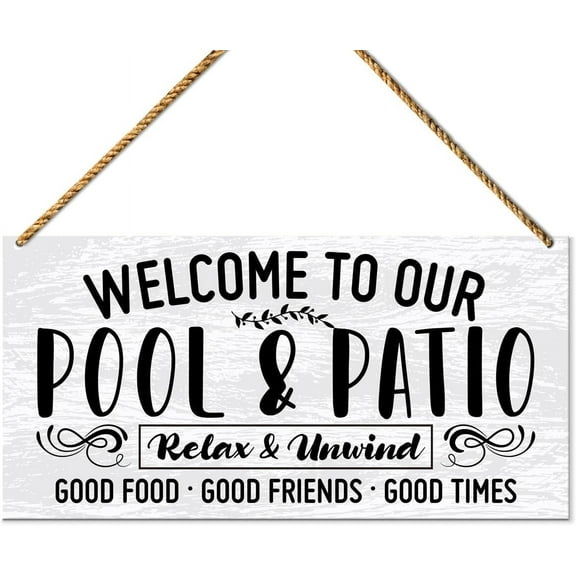 Wood Sign 5x10 Inch Pool Patio Wood Sign Decor Outdoor Living Pool Patio Decor For Home Backyard Summer Outside Porch Decorations Swimming Pool Hanging Sign Decor Pool Patio Relax And Unwind