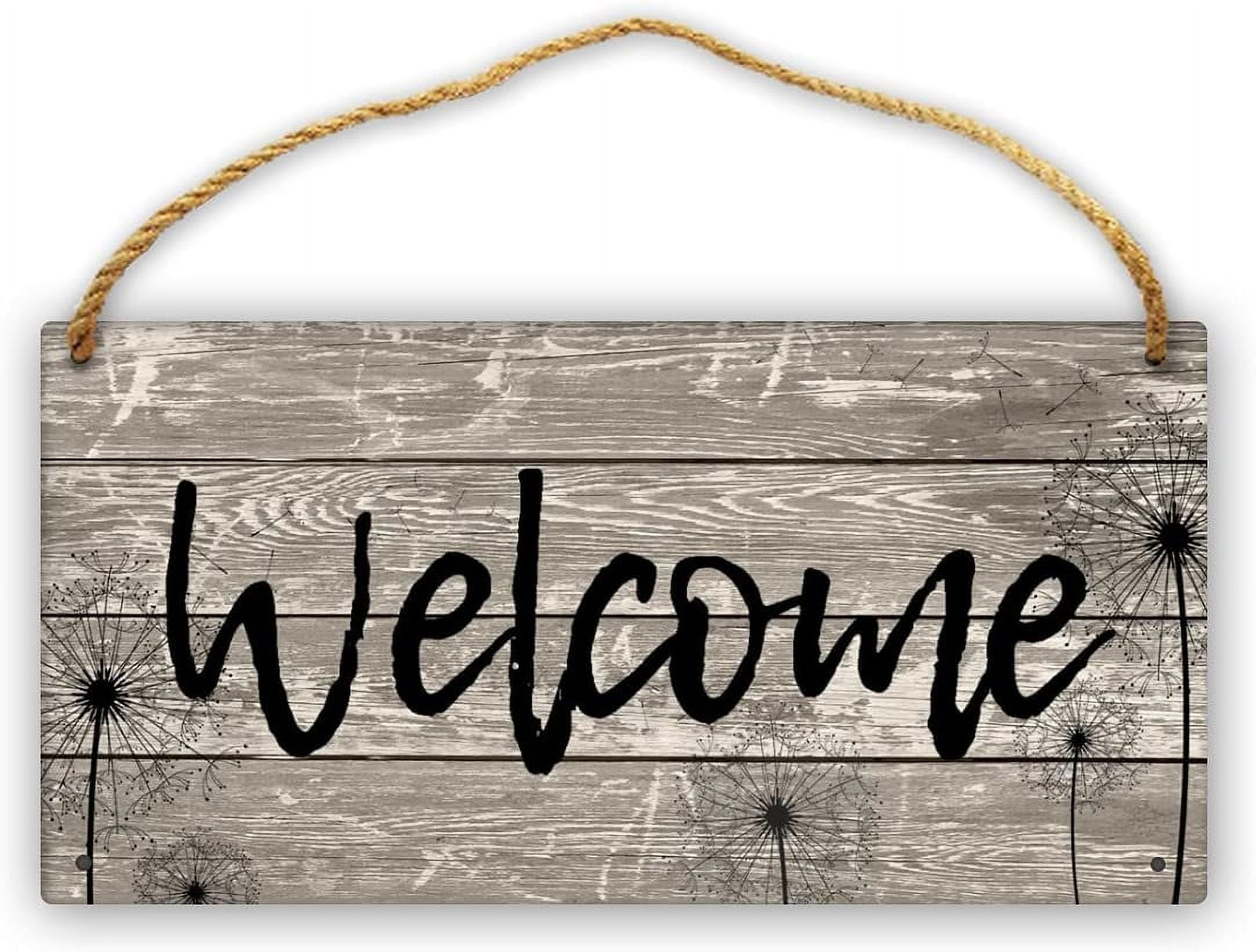 Wood Sign 5x10 Inch Rustic Wood Signs Farmhouse Welcome Wooden Hanging ...