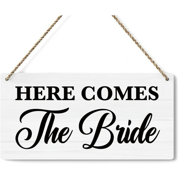 Wood Sign 5x10 Inch Rustic Wedding Sign Here Comes The Bride Funny Wedding Decor Wedding Stuff Engagement Wedding Decorations Ring Bearer Sign Wooden Sign Gift For Women
