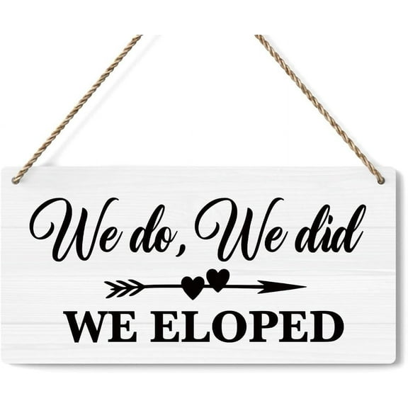Wood Sign 5x10 Inch Rustic Wedding Sign We Eloped Wedding Decor Wedding Stuff Engagement Wedding Party Decorations Engagement Wedding Photo Props Sign Wooden Sign Gift For Women Men