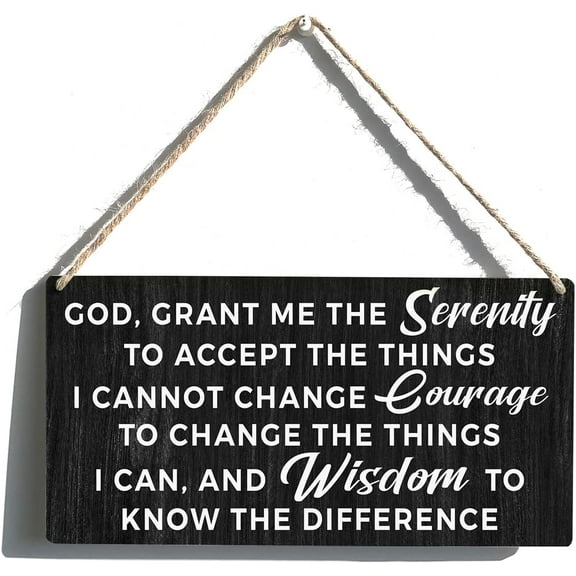 Wood Sign 5x10 Inch Serenity Prayer Sign Gift Farmhouse God Grant Me The Serenity Wooden Hanging Sign Plaque Rustic Wall Art Decor For Home Decoration Gift For Women Men