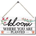 thumbnail image 1 of Wood Sign 5x10 Inch Spring Decoration Hanging Home Decorative Inspirational Spring Decor Wall Decor For Home Bedroom Living Room Office Farmhouse Wood Wall Hanging Plaque Bloom Where You Art Planted, 1 of 6