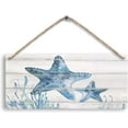 thumbnail image 1 of Wood Sign 5x10 Inch Vintage Ocean Starfish Hanging Wooden Signs Summer Starfish Decor For Ocean House Beach House Home Bathroom Starfish Wall Decor Coastal Starfish Home Decor Gift For Women Men, 1 of 6